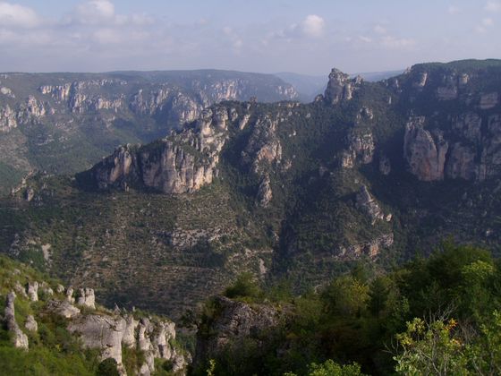 Vorn die Jonte- und im Hintergrund die Tarn-Schlucht Bild